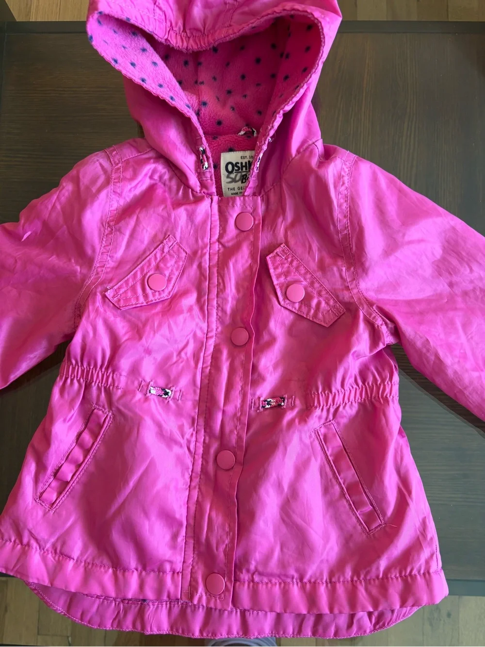 OshKosh B'gosh Girls' Pink Hooded Parka Jacket size 24M
